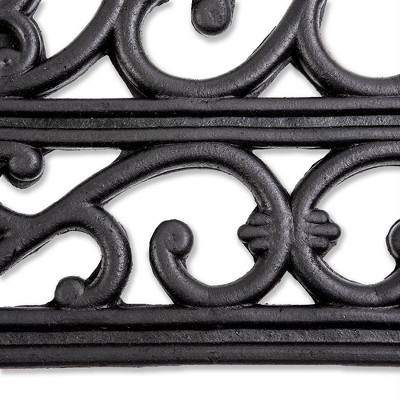 French Quarter Black Rubber Outdoor Doormat 18x30