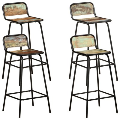 vidaXL Bar Chair Set of 4 Multicolor