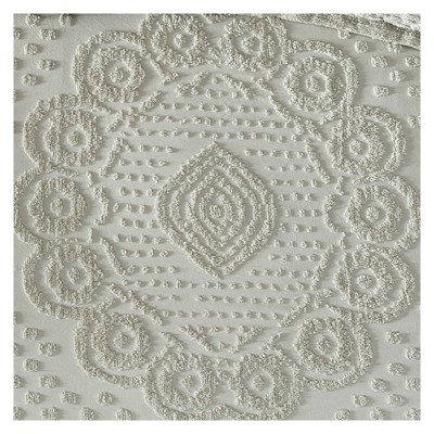 Sage Cotton Queen Bedspread with Textured Accents