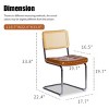 INFURNIC Dining Chairs Set of 2 Rattan Side Accent Chairs with Chrome Legs Faux Leather Dining Chairs for Kitchen, Brown, 17.5"*20.9"*33.1" - 2 of 4