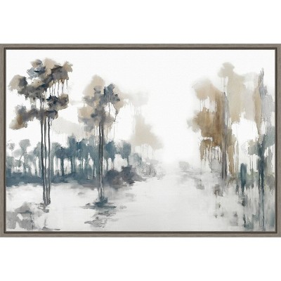 23" x 16" Back Roads Forest And Fields by Jacqueline Ellens Framed Wall Canvas - Amanti Art