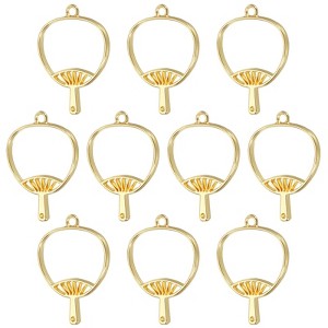Unique Bargains DIY Crafts Earrings Necklace Bracelet Making Alloy Open Back Fan Bezel Pendants 10 Pcs - 1 of 4