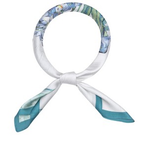 INSPIRE CHIC Women's Floral Printed Satin Square Flowers Silky Neck Scarves 1Pc - 1 of 4