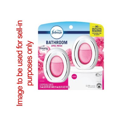 Febreze Bathroom Air Freshener, Odor-Fighting, Downy April Fresh Scent, 2 Count