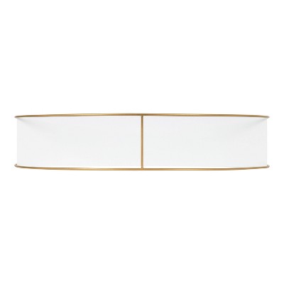 White and Gold Mid-Century Modern Wall Shelf