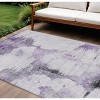Purple Lavender And Gray Abstract Washable Indoor Outdoor Area Rug - 2 of 4