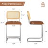 Bencmate Dining Chairs Counter Height Bar Stools Set of 2, Upholstered PU Leather Barstools, 30 inch, Brown, 17.7"*18.9"*37.4" - 2 of 4