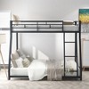 CAVINAS Twin over Full Bunk Bed Modern Metal Bed Frame with Inclined Ladder, Guardrail for Bedroom - 2 of 4