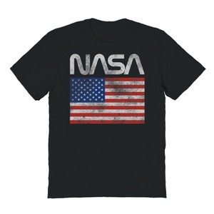 NASA Men's USA Flag Short Sleeve Graphic Cotton T-Shirt - 1 of 1