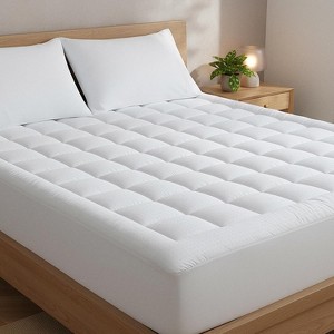 Luxury Quilted Mattress Pad – Breathable Cotton Pillow Top Protector – Cooling, Noiseless & Comfy Fit - CGK Unlimited - 1 of 4