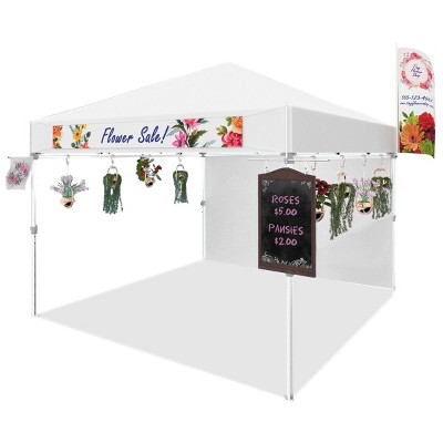 10x10 Commercial Centerlok Canopy & 1 Sidewall & 2 Utility Rails - Accessory Hub - HPP100H