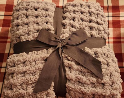 50x60 Chunky Cable Knit Throw Blanket Blush - Dream Theory : Target