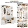 79" Hall Tree with Bench, Shoe Storage, Coat Rack & Mirror, Shoe Organizer with Cushion - 4 of 4