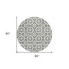 Gray Ivory And Gold Floral Medallion Washable Indoor Outdoor Area Rug - 3 of 4