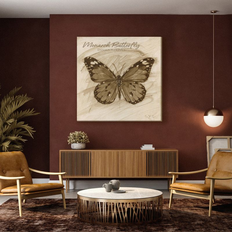 Sullivans Darren Gygi Sepia Monarch Giclee Wall Art, Gallery Wrapped, Handcrafted in USA, Wall Art, Wall Decor, Home Décor, Handed Painted, 2 of 4