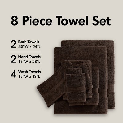 100% Cotton Solid Color Heavyweight Bath Towel Set, Anti-Microbial Certified Highly Absorbent Plushy Bath Towel