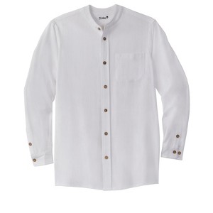 KingSize Men's Big & Tall Gauze Mandarin Collar Shirt - 1 of 4