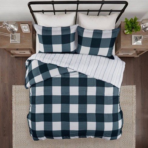 3pc Levon Reversible Buffalo Check Plaid Duvet Cover Set Target