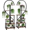 2 Pack 6 Tier Tall Plant Stand Metal Indoor Plant Stand With Detachable Wheels Half Moon Shape Plant Stands With Drawers Large Plant Display Stand - 4 of 4