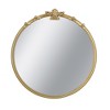 30" x 31" Round Wall Mirror, Gold Finish, Decorative Leaf Crest, Rococo Inspired-- Frevyn - 4 of 4