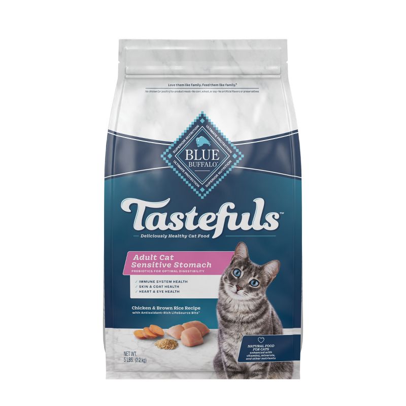 Blue Buffalo Tastefuls Sensitive Stomach Natural Adult Dry Cat Food with Chicken, 1 of 7