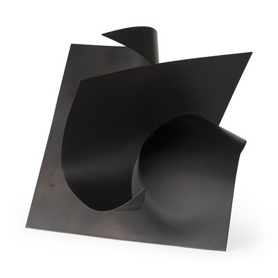 HomeRoots 18" Contempo Antiqued Black Abstract Sculpture