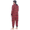 Ashford & Brooks Mens Flannel Hooded One Piece Pajama Union Jumpsuit - 3 of 4