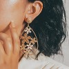 Flower Teardrop Earrings Boho Raffia Earrings Cute Floral Dangle Earrings Trendy Statement Jewelry for Women - 3 of 4