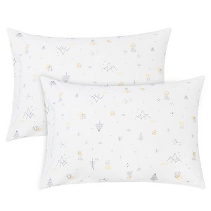 2 Pack Jersey Cotton Toddler Pillowcases, Envelope Travel Pillowcases - NTBAY - 1 of 4