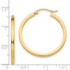 Black Bow Jewelry 2mm, 14k Yellow Gold, Polished Square Tube Hoops, 30mm (1 1/8 Inch) - 4 of 4