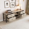 Homhougo TV Stand for up to 70 Inch TV Mid Century Entertainment Center with 4 Drawers and Open Shelves, Media Console Table TV Console Table, Grey - 4 of 4
