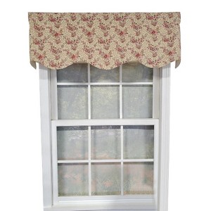 RLF Home Loulia Provance 3" Rod Pocket Lining Luxurious and Elegant Window Treatment Valance 50" x 15" Cream - 1 of 4