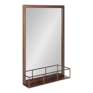 Jackson Metal Frame Mirror with Shelf - Kate & Laurel All Things Decor - 1 of 4