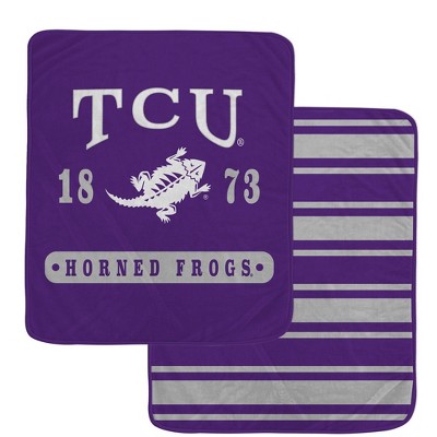 NCAA TCU Horned Frogs Varsity Plaque Double Sided Royal Plush Blanket