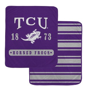 NCAA TCU Horned Frogs Varsity Plaque Double Sided Royal Plush Blanket - 1 of 1