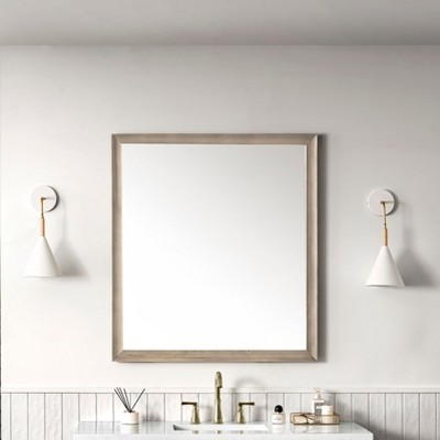 Natural Walnut Rectangular Wood Framed Mirror, 40" x 36"