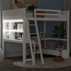 YOOCOZZ Full Size Wooden Loft Bed with L-Shaped Desk, LED And USB - White - 4 of 4