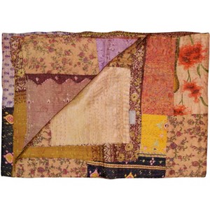 Taj Hotel Kantha Silk Blend Throw | 50"x70" | A - 1 of 4