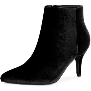 Allegra K Women's Pointy Toe Stiletto Heels Ankle Boots - 1 of 4