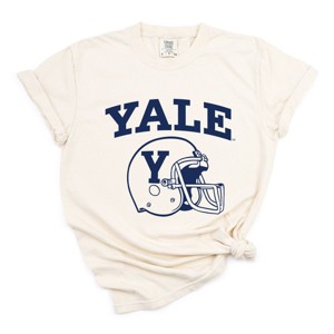 Yale Football Helmet - Women's Garment Dyed Graphic T-Shirt - 1 of 4
