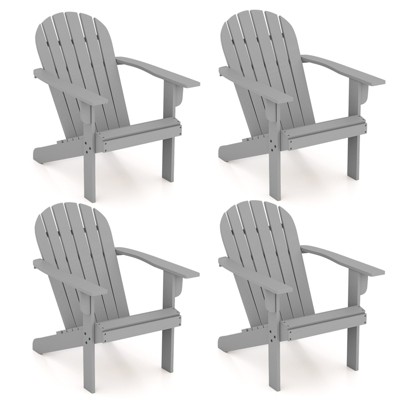 Tangkula 4PCS Patio Adirondack Chair w/ Inclined Seat High Backrest & Wide Armrests