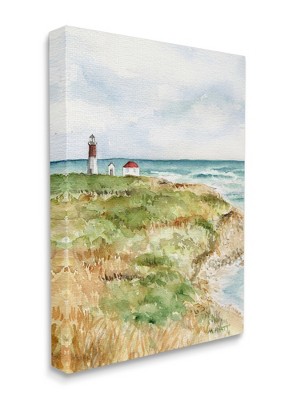 Stupell Industries Point Judith Cliffside Lighthouse Coastal Landscape