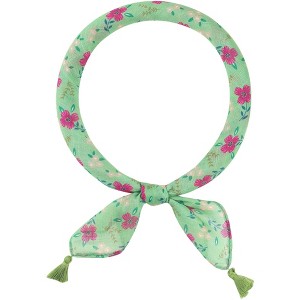 INSPIRE CHIC Women's Floral Printed Tassel Square Scarves 23.6X23.6" 1Pc - 1 of 4