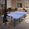 SEVOBAL Table Tennis Accessories 9ft Foldable Portable Ping Pong Table Set with Net Paddles and Balls for Indoor Games, Blue, 55.15"*31.35"*5.95" - 4 of 4