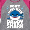 Girls' - Baby Shark - Don't Mess With Dadday Shark Shirt Tail Raglan Graphic T-shirt - 2 of 4