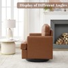 Hyleory Swivel Barrel Chair,31.9" W Modern Leather Accent Chairs Upholstered Comfy 360 Degree Swivel Club Sofa Chair for Nursery Living Room - 3 of 4