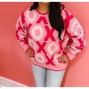 Women's Xoxo Sweater - Peach Love - 3 of 3