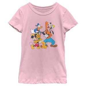 Girl's Mickey & Friends Laughing Crew T-Shirt - 1 of 4