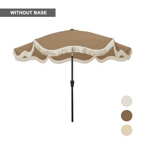Clihome 9 Ft.Outdoor Patio Bohemian Fringed Umbrella with Crank Lift,UV Resistance,Waterproof and Fade-Resistant Canopy,Without Base - 1 of 4