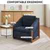 Lyngins Modern Chenille Fabric Accent Chair, Upholstered Armchair with Wooden Side Frame, Accent Leisure Chair/Comfy Reading Chair for Living Room - 3 of 4